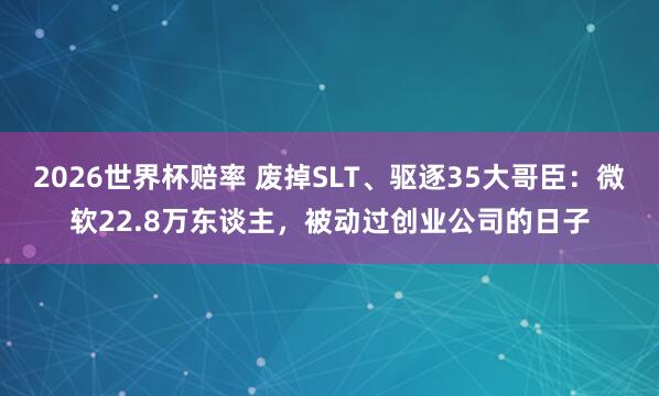 2026世界杯赔率 废掉SLT、驱逐35大哥臣：微软22.8万东谈主，被动过创业公司的日子