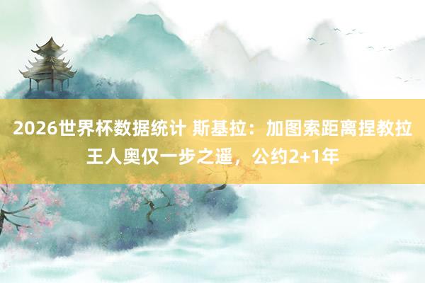 2026世界杯数据统计 斯基拉：加图索距离捏教拉王人奥仅一步之遥，公约2+1年