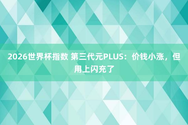 2026世界杯指数 第三代元PLUS：价钱小涨，但用上闪充了