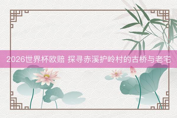 2026世界杯欧赔 探寻赤溪护岭村的古桥与老宅