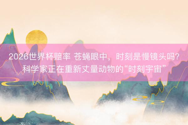 2026世界杯赔率 苍蝇眼中,时刻是慢镜头吗?科学家正在重新丈量动物的“时刻宇宙”